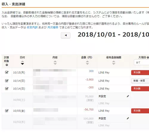 LINE PayとMoney Forwardを連動する｜LINE Payの決済履歴確認方法！入出金履歴や明細をスマホとPCで管理できます