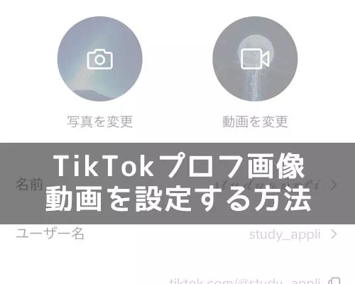 TikTokのプロフィール画像(アイコン)に動画を設定する方法